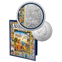 2021 20c Animalia 35th Anniversary Coloured UNC Coin with Book