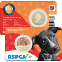 2021 $1 150th Anniversary of the RSPCA Aust. UNC Dog Coloured Coin