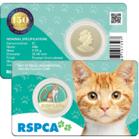2021 $1 150th Anniversary of the RSPCA Aust. UNC Cat Coloured Coin