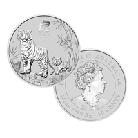 2022 50c Year of the Tiger 1/2oz Silver Bullion Coin