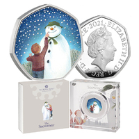 2021 50p The Snowman Coloured Silver Proof Coin