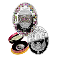2021 $2 Faberge Egg Mosaic with Crystals Silver Proof