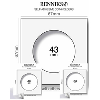 Renniks 67mm Coin Holders Self Adhesive