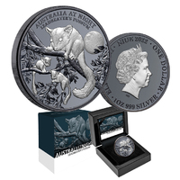 2022 $1 Australia at Night - Leadbeater's Possum Silver Black Proof Coin