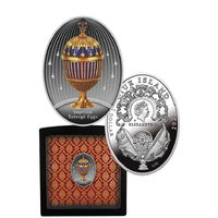 2021 $1 Blue Stripes Faberge Egg Silver Proof Coin