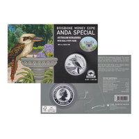 2022 $1 Kookaburra ANDA Brisbane Money Expo Coloured Koala Privy