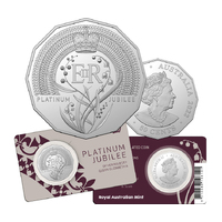2022 50c Platinum Jubilee of HM Queen Elizabeth II UNC Coin
