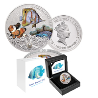 2022 $2 Great Barrier Reef 1oz Coloured Silver Proof Coin