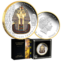 2022 $2 Tutankhamun 100 Year Anniversary 2oz Gilded Silver Proof Coin