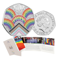2022 50p 50 Years of Pride Coloured BUNC Coin