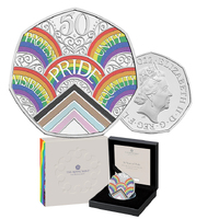 2022 50p 50 Years of Pride Coloured Silver Proof Coin