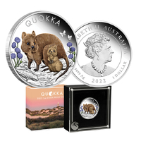 2022$1 Quokka 1oz Coloured Silver Proof