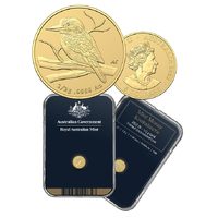 2022 $5 Mini Money Kookaburra 1/2g Gold Frosted Coin
