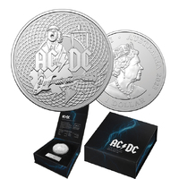 2022 $1 45th Anniversary of AC/DC Silver Frosted Coin