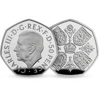 2022 50p King Charles III Queen Elizabeth Tribute Silver Proof Coin