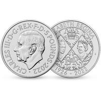 2022 £5 King Charles III -  Queen Elizabeth II  Tribute BUNC Coin