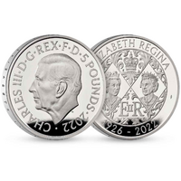 2022 £5 King Charles III -  Queen Elizabeth II  Tribute Silver Proof Coin