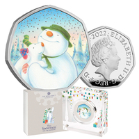2022 50p Snowman and Snowdog Silver Proof Coin