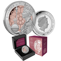 2023 $5 Queen Elizabeth Coronation Rose Gold Gilded Silver Proof Coin