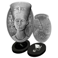 2023 200fr 3D Nefertiti 3oz Silver Antiqued Coin
