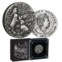 2023 $2 Year of the Rabbit 2oz Silver Antiqued Coin