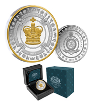 2023 $1 King Charles III Coronation Crown 1oz Silver Gilded Coin