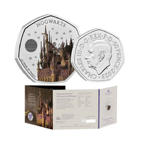 2023 50p Hogwarts School Coloured BUNC Coin