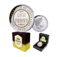 2020 $1 90th Anniversary of the 1930 Penny Gilded Silver Proof Coin