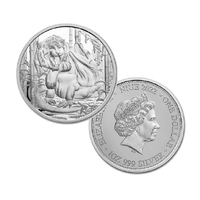 2022 $1 Apex Predators Komodo Dragon and Tiger 1oz Silver BUNC Coin