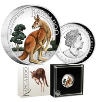 2023 $1 Australian Kangaroo 1oz Silver Coloured High Relief Silver Proof