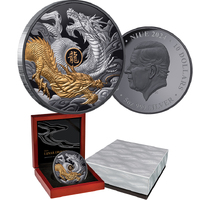 2024 $10 Lunar Dragon 5oz Silver Gilded Black Proof