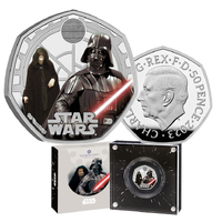 2023 50p Star Wars Darth Vader and Emperor Palpatine Silver Proof Coin