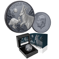 2023 $1 Australia at Night Rock Wallaby 1oz Silver Black Proof Coin