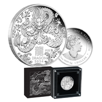 2024 $1 Year of the Dragon 1oz Silver Proof Coin