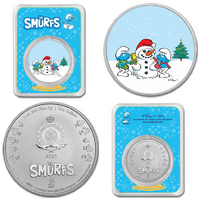 2023 $2 Smurfs and Snowman 1oz Silver Coin