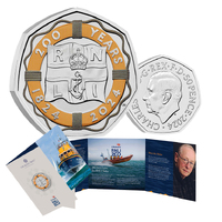 2024 50p 200 Years of the RNLI BUNC Coloured Coin