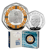 2024 50p 200 Years of the RNLI Silver Proof Coloured Coin