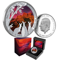 204 $1 Colours of Australia - Red Centre 1oz Coloured Silver Proof