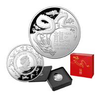 2024 $5 Lunar Year of the Dragon Domed 1oz Silver Proof Coin