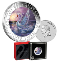 2024 $1 Australian Swan 1oz Coloured Silver Coin