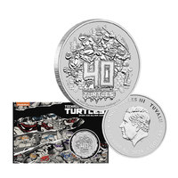 2024 $1 40th Anniversary of Teenage Mutant Ninja Turtles 1oz Silver Coin In Card