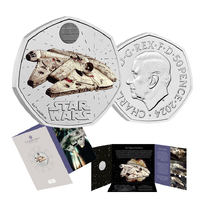2024 50p Star Wars Millennium Falcon Coloured BUNC Coin