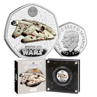 2024 50p Star Wars Millennium Falcon Coloured Silver Proof Coin