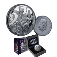 2024 $1 Chess Knight 1oz Black Silver Proof
