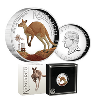 2024 $1 Australian Kangaroo 1oz Coloured Silver High Relief Proof Coin