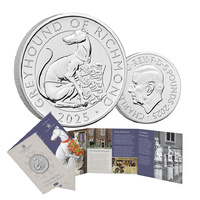 2025 £5 Royal Tudor Beasts The Greyhound of Richmond BUNC Coin