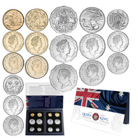 2022-2024 Last Queen Elizabeth II and First King Charles III UNC 12 -Coin Portfolio