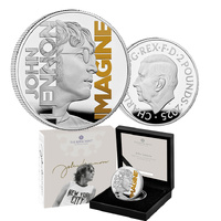 2025 £2 John Lennon Coloured 1oz Silver Proof Coin