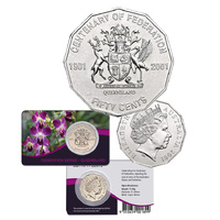 2001 50c Centenary of Federation Queensland Card Pack