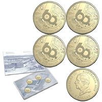 2025 $1 Royal Aust Mint 60th Anniversary 4 Coin Mintmark and Privy UNC Set